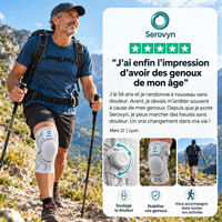 Avis client 5 étoiles sur la genouillère Serovyn : un randonneur de 54 ans raconte marcher de nouveau sans douleur au genou